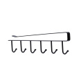 Home Black/White Iron 6 Hooks Cup Holder Hanging Bathroom Hanger Kitchen Organizer Cabinet Door Shelf Removed Storage Rack